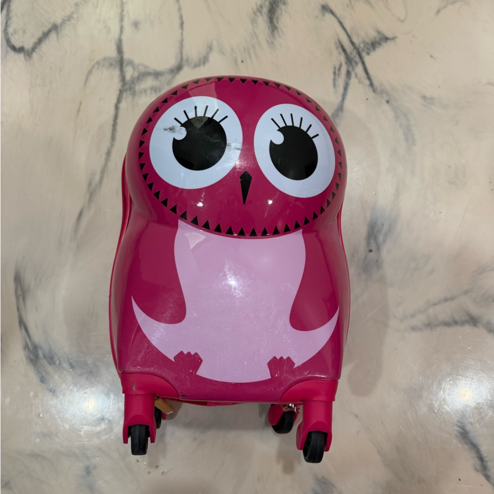 Pink Owl Rockland Kids Rolling Suitcase